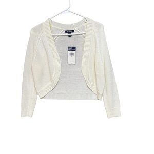 Chaps Women's beach view White Cardigan Sweater size small NWT